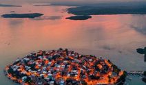 Gölyazı'da gün batımı değil, adeta tablo