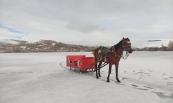 Çıldır Gölü'nde atlı kızak sezonu sona eriyor