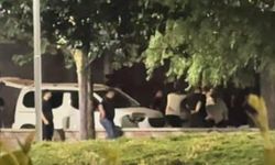 Bursa'da parkta tekme tokatlar havada uçuştu
