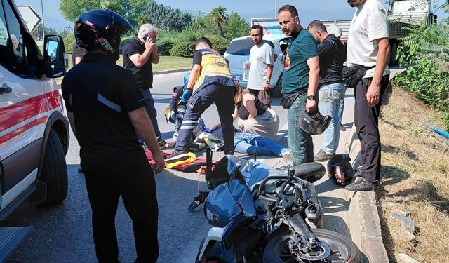 İnegöl'de tırla çarpışan motosiklet sürücüsü ağır yaralandı