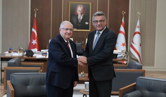 Bakan Güler, KKTC Cumhurbaşkanı Erhürman ile bir araya geldi