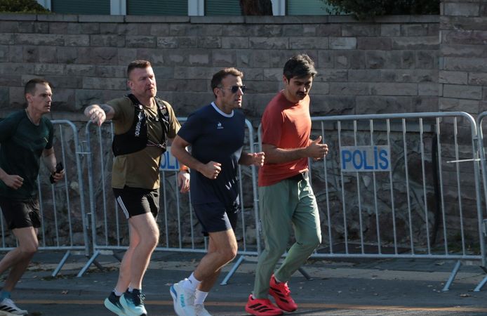 Fransa Cumhurbaşkanı Macron'dan Ankara'da sabah koşusu