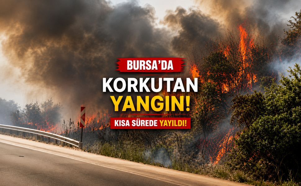 Bursa'da korkutan yangın... Kısa sürede yayıldı!