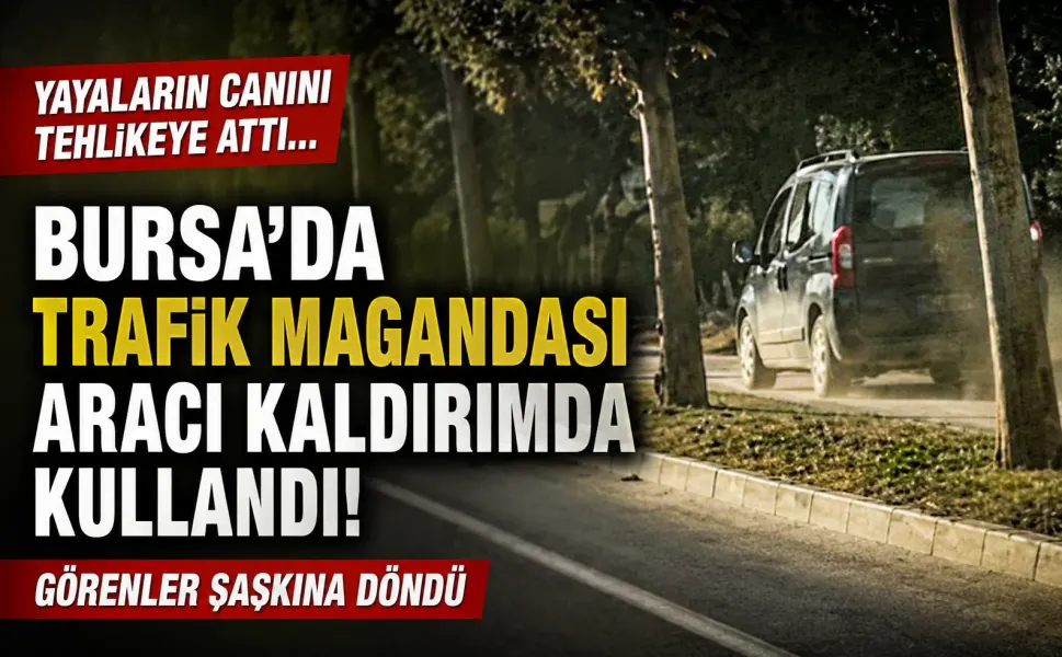 Yayaların canını tehlikeye attı... Bursa'da trafik magandası aracı kaldırımda kullandı!