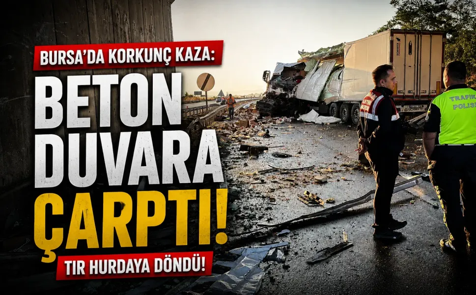 Bursa'da korkunç kaza: Beton duvara çarptı!
